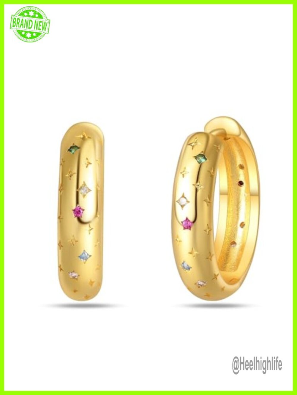 925 Sterling Silver Hoop Earrings Cubic Zirconia Women's Jewelry